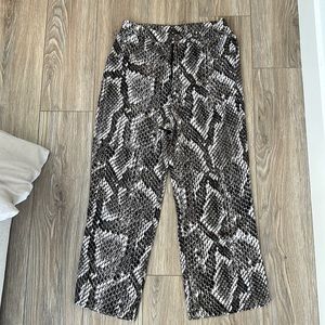 silk snakeskin trousers